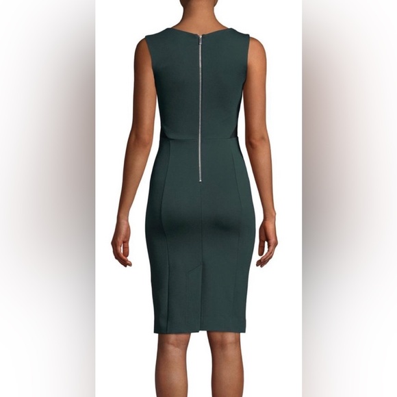 French Connection Sleeveless Lula Black V-Mesh Illusion Bodice Pencil Dress ZP1 - Picture 5 of 8